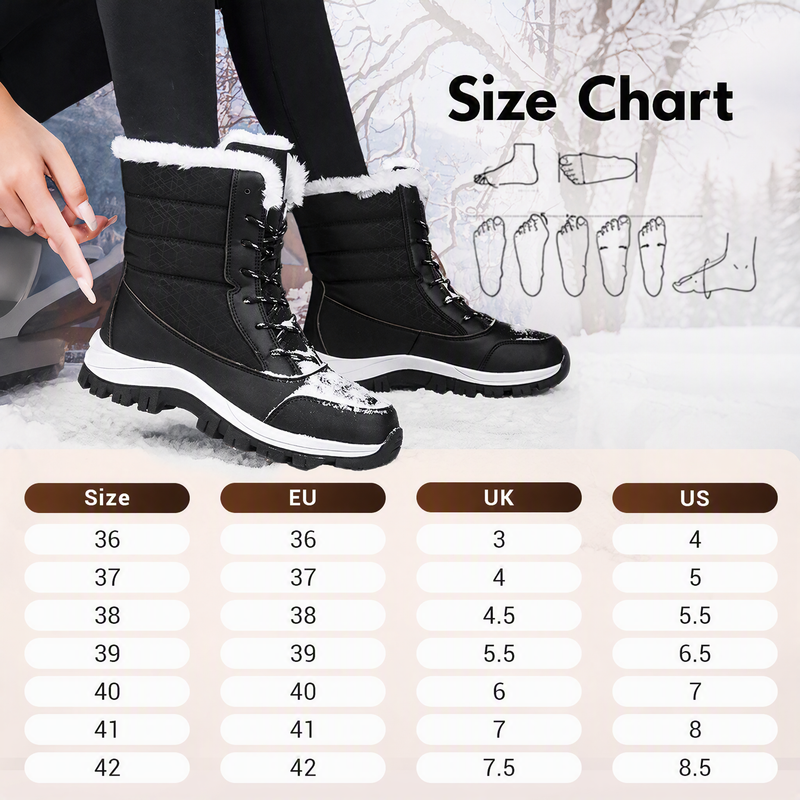 👢 Women's Waterproof Plush-Lined Mid-Calf Snow Boots