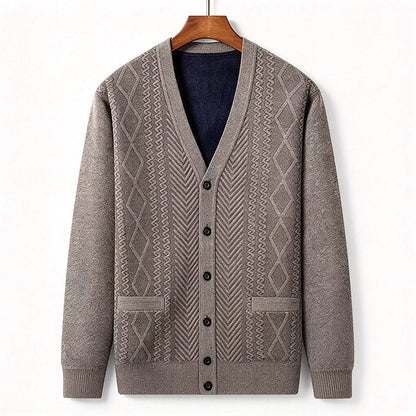 Men's Classic Thermal Cardigan Sweater