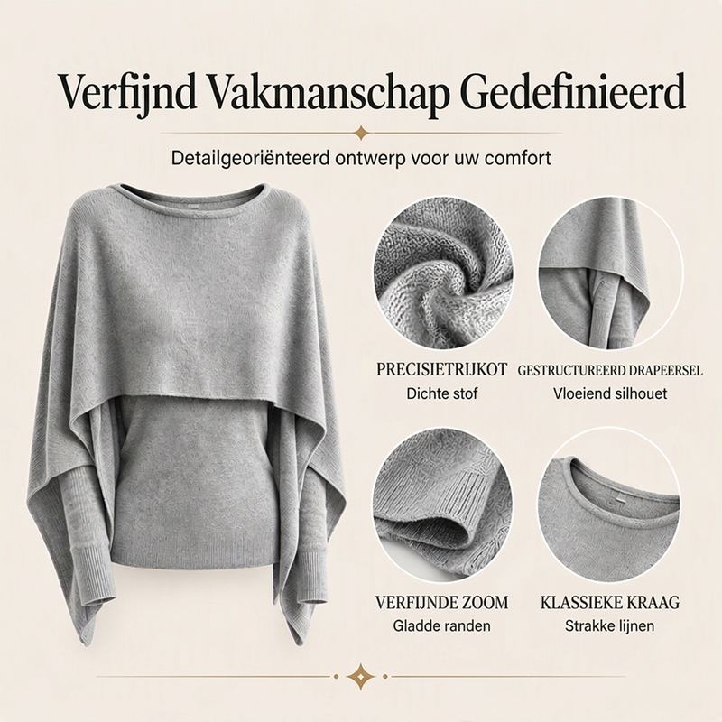 Women's Chic Mock 2-Piece Draped Shawl Top