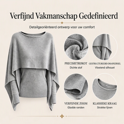 Women's Chic Mock 2-Piece Draped Shawl Top