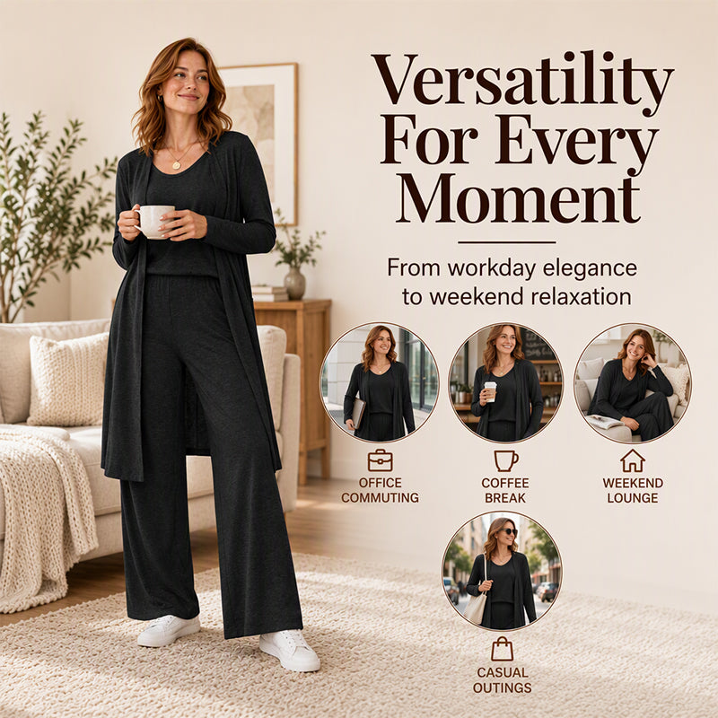 👗Elegant 3-Piece Set, Effortless Styling – Women's Long Sleeve Elegant Set ✨