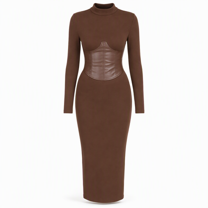 Sculpted Waist, Elegant Curve – Women's Ribbed Bodycon Dress ✨