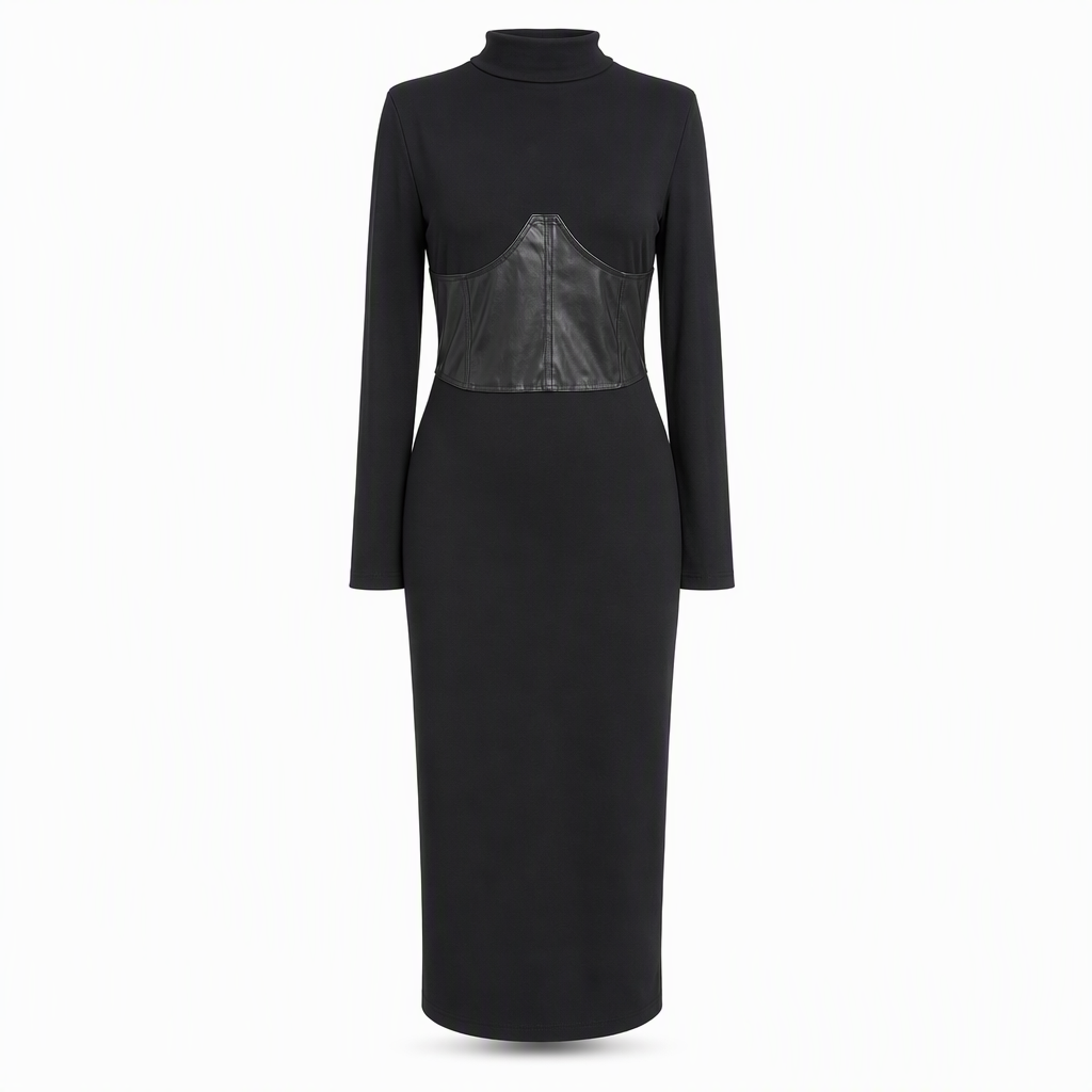Sculpted Waist, Elegant Curve – Women's Ribbed Bodycon Dress ✨