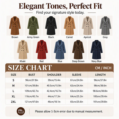 💖Black Friday Mega Deal – 50% off!💖Women's Double-Breasted Woolen Coat