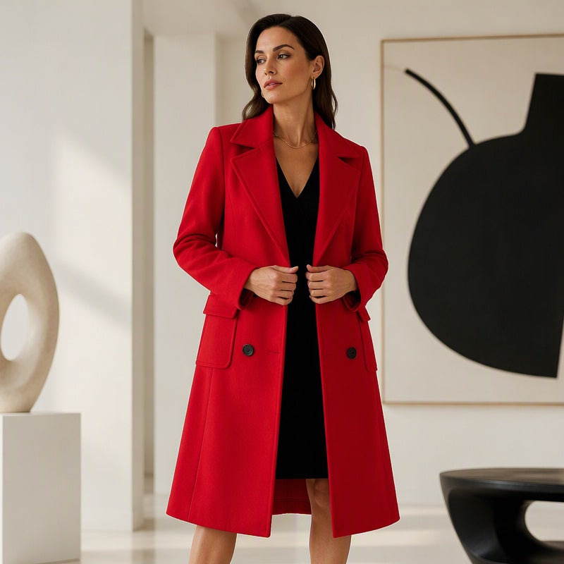 💖Black Friday Mega Deal – 50% off!💖Women's Double-Breasted Woolen Coat