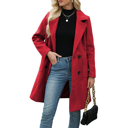 💖Black Friday Mega Deal – 50% off!💖Women's Double-Breasted Woolen Coat