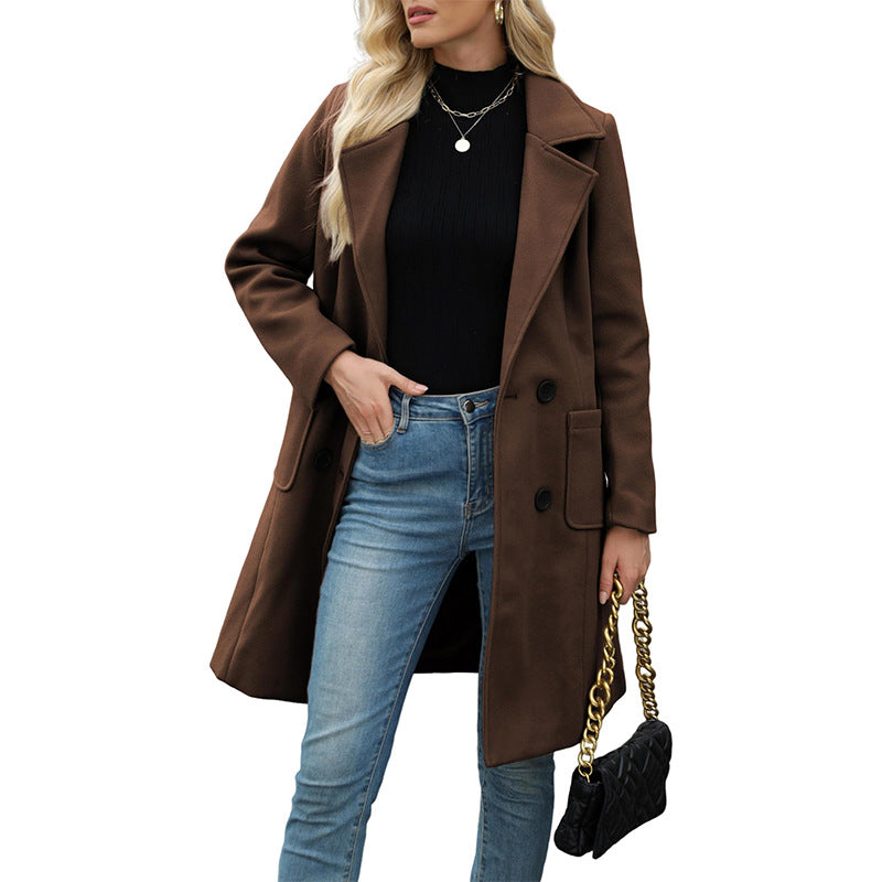 💖Black Friday Mega Deal – 50% off!💖Women's Double-Breasted Woolen Coat