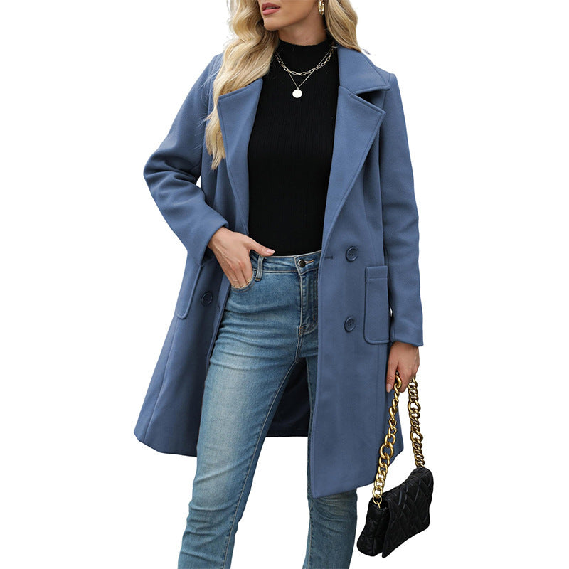 💖Black Friday Mega Deal – 50% off!💖Women's Double-Breasted Woolen Coat