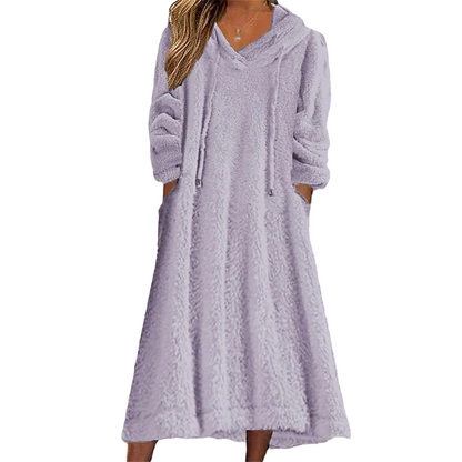 ❄️Winter Hot Sale 50% OFF🔥Women’s Casual Plush Hooded Lounge Dress