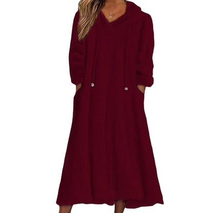 ❄️Winter Hot Sale 50% OFF🔥Women’s Casual Plush Hooded Lounge Dress