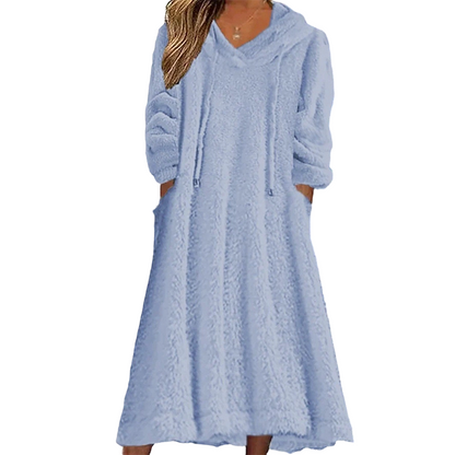 ❄️Winter Hot Sale 50% OFF🔥Women’s Casual Plush Hooded Lounge Dress