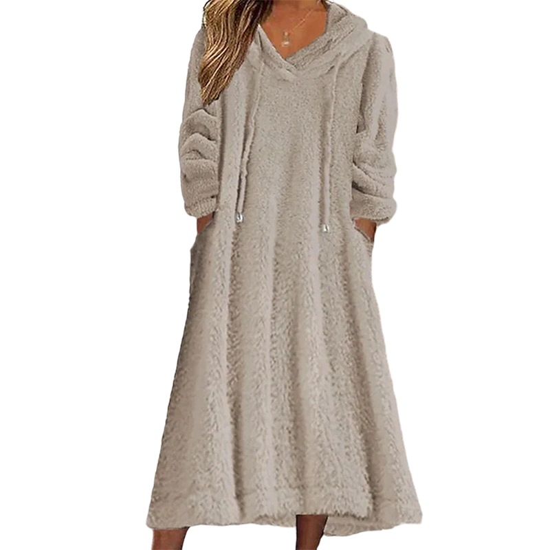 ❄️Winter Hot Sale 50% OFF🔥Women’s Casual Plush Hooded Lounge Dress