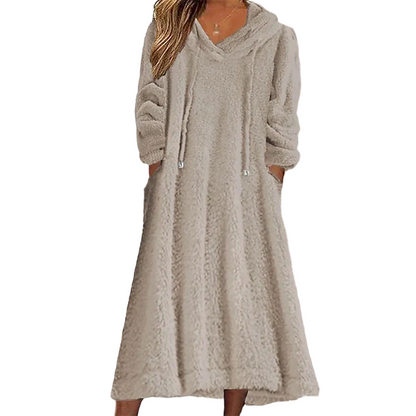 ❄️Winter Hot Sale 50% OFF🔥Women’s Casual Plush Hooded Lounge Dress