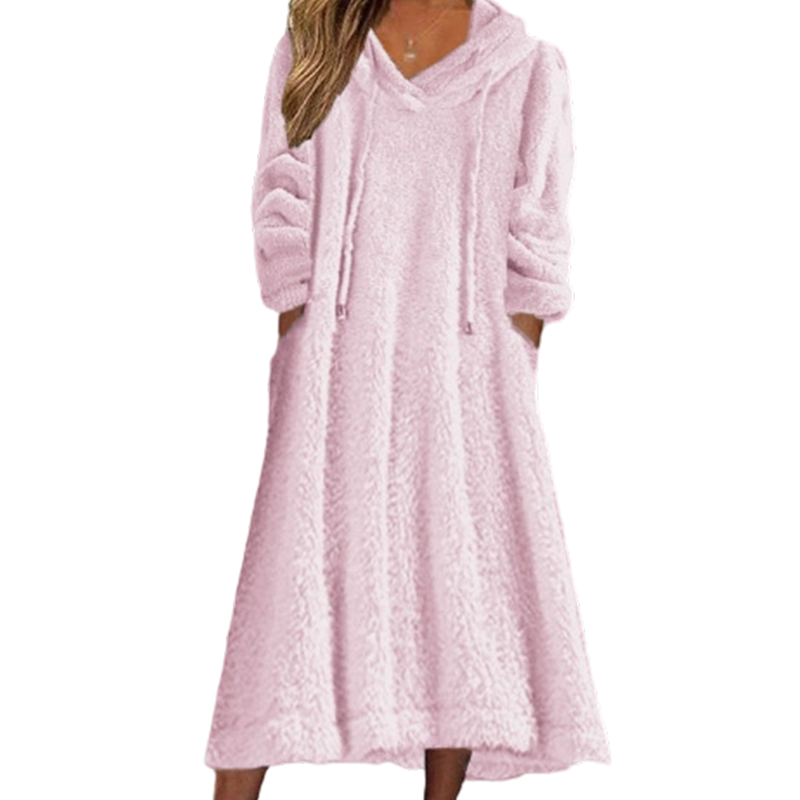 ❄️Winter Hot Sale 50% OFF🔥Women’s Casual Plush Hooded Lounge Dress