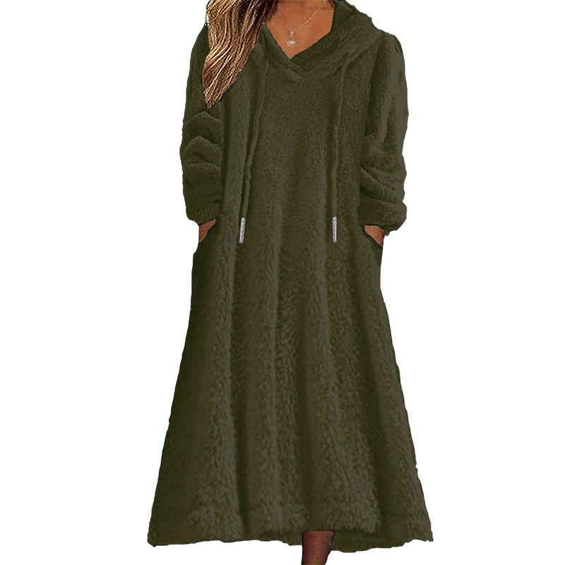 ❄️Winter Hot Sale 50% OFF🔥Women’s Casual Plush Hooded Lounge Dress