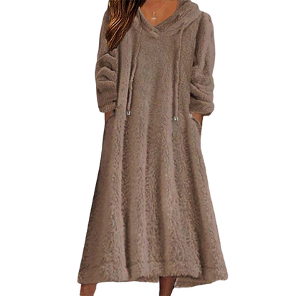 ❄️Winter Hot Sale 50% OFF🔥Women’s Casual Plush Hooded Lounge Dress