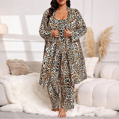Women's Elegant Floral 3-Piece Pajama Set