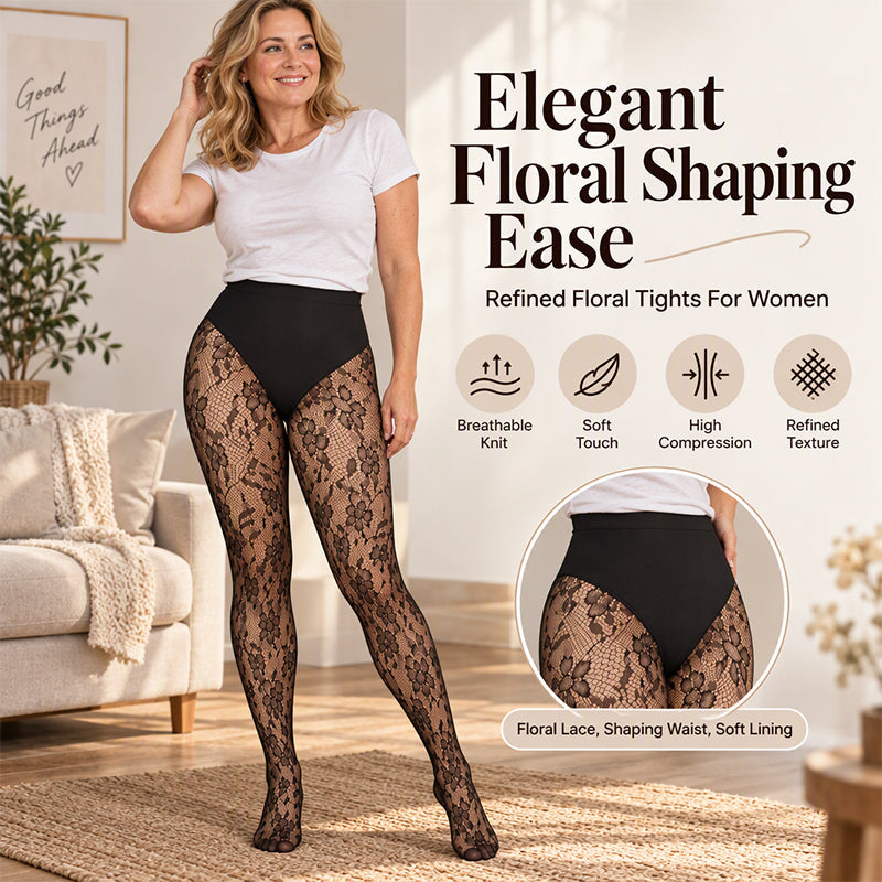 🖤Lace Fishnet, Sexy & Chic – Women's High-Waist Shaping Stockings ✨
