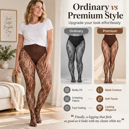 🖤Lace Fishnet, Sexy & Chic – Women's High-Waist Shaping Stockings ✨