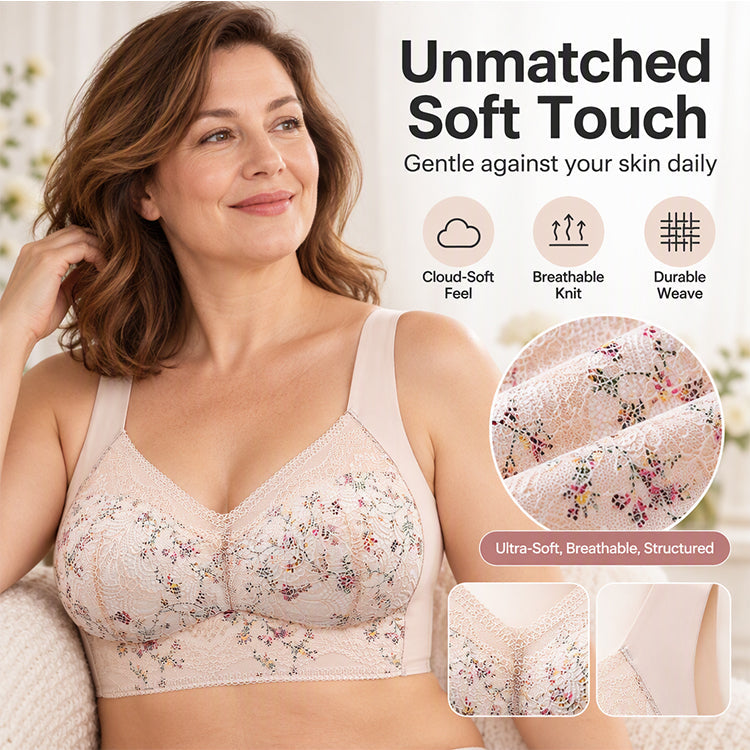 💖Black Friday Mega Deal – 50% off!💖🎀Women's Seamless Floral Lace Support Bra