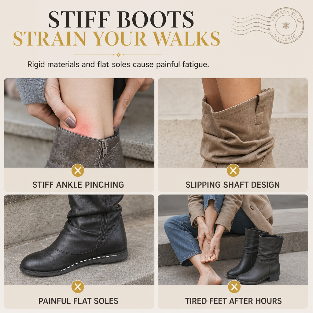 Women's Knee-High Retro Chunky-Heeled Cowboy Boots