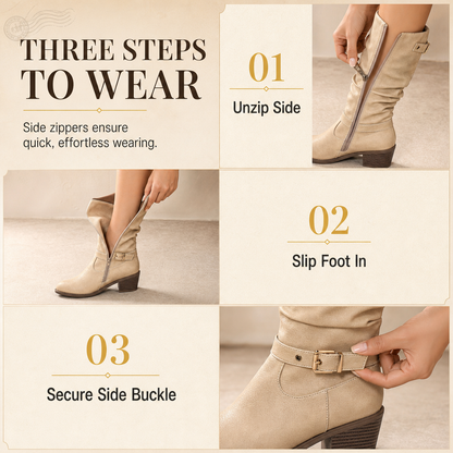 Women's Knee-High Retro Chunky-Heeled Cowboy Boots