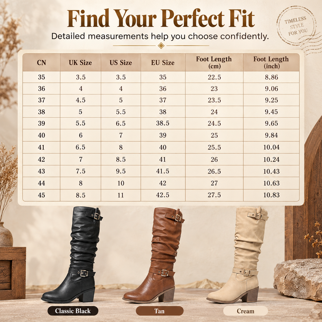 Women's Knee-High Retro Chunky-Heeled Cowboy Boots