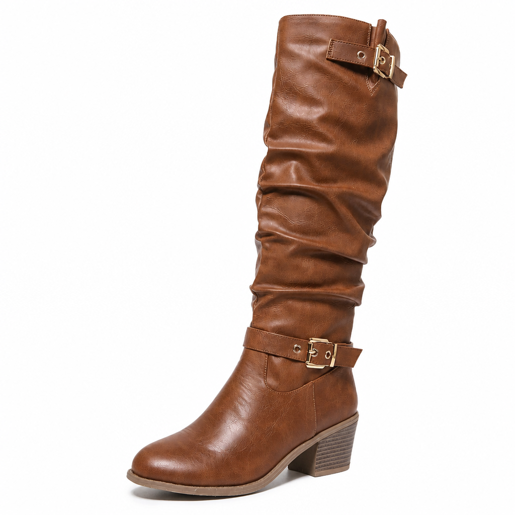 Women's Knee-High Retro Chunky-Heeled Cowboy Boots