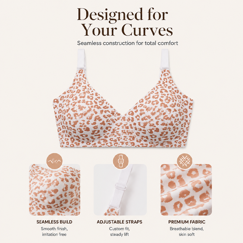 👙🐆Women's Leopard Print Wireless Push-Up Bra