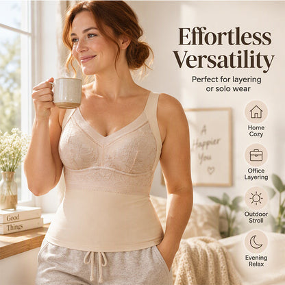 Women's Slim Fit Thermal Camisole with Built-In Bra