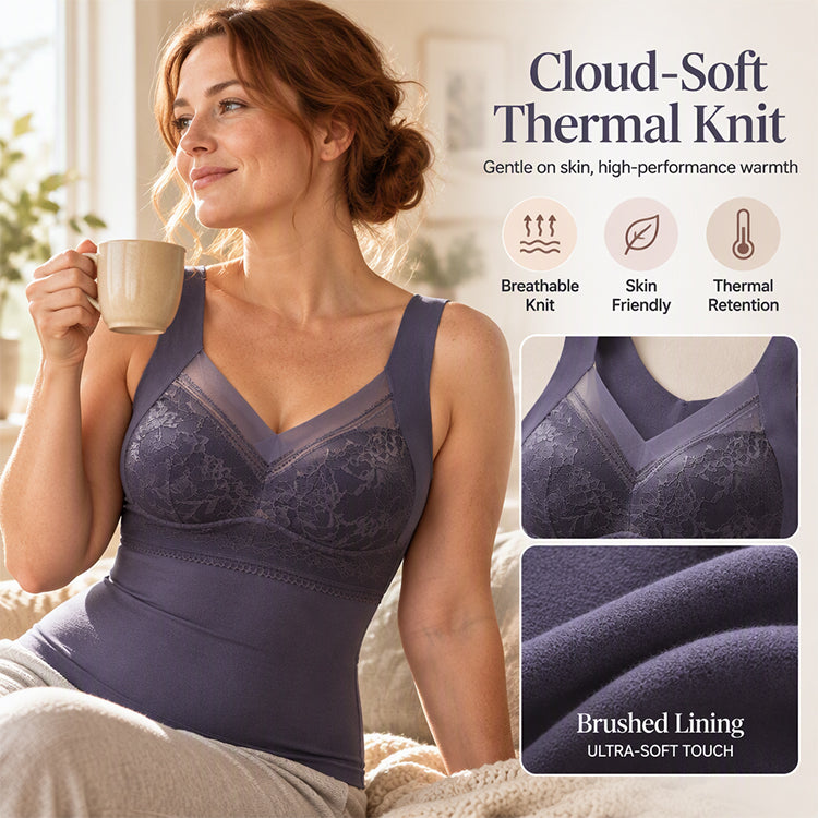Women's Slim Fit Thermal Camisole with Built-In Bra