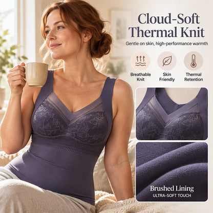 Women's Slim Fit Thermal Camisole with Built-In Bra