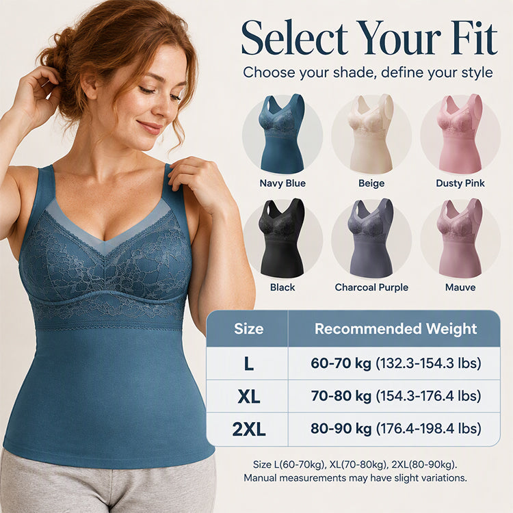 Women's Slim Fit Thermal Camisole with Built-In Bra