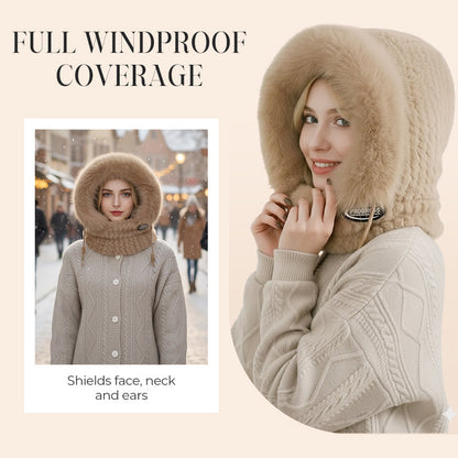 Women's 3-in-1 Winter Hooded Scarf Mask